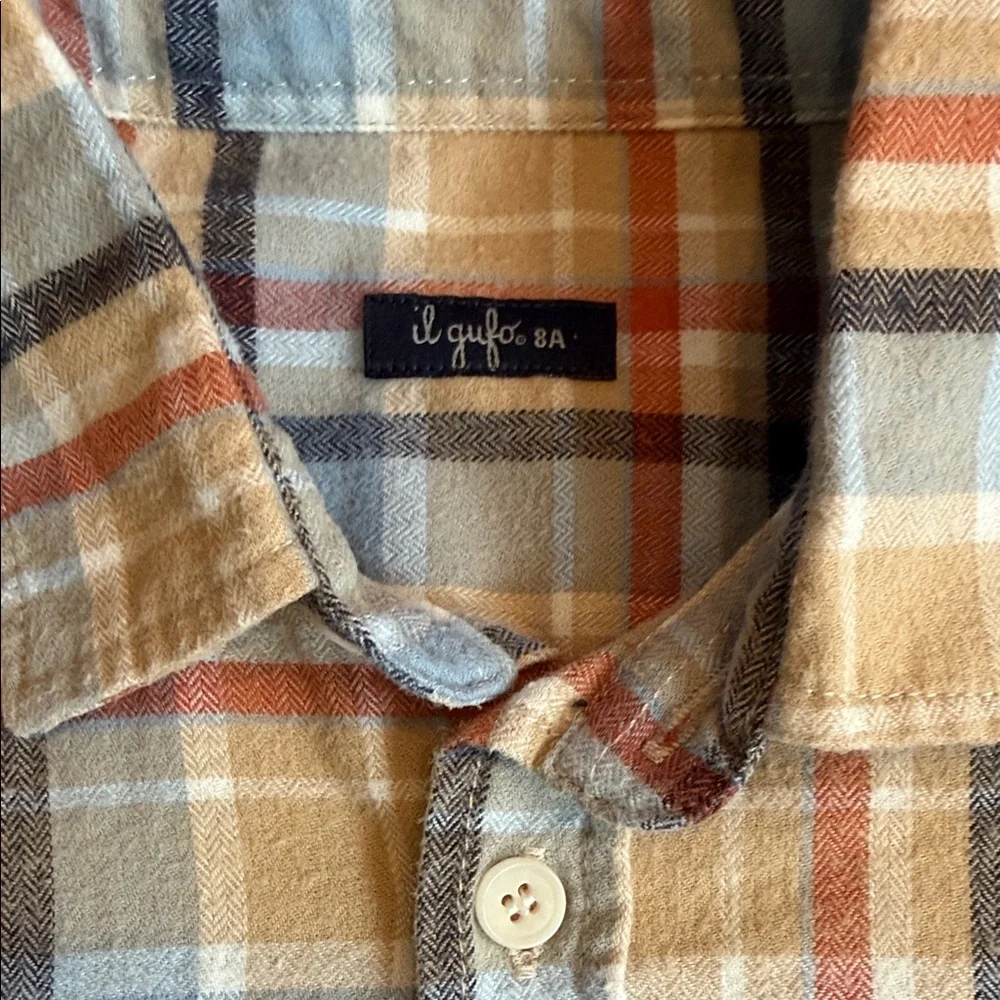 Il Gufo Boy’s Plaid Button-Down Shirt, size 8